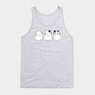 Funny Cute Kitties Ghosts Spooky Vibes Halloween Cat Ghost Mom Tank Top